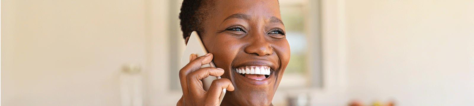 woman happy on the phone